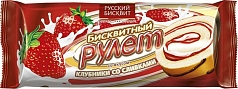 Рулет Русский бисквит 175г клубника/сливки