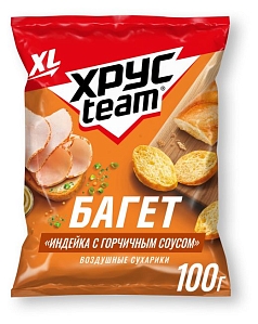 Сухарики Хрустим Багет 100г индейка/горчичный соус