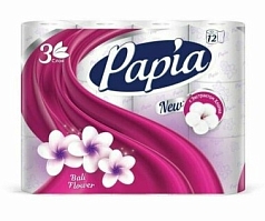 Туалетная бумага Папия 1/12шт Балийский цветок