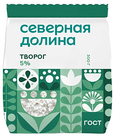 Творог Северная долина 5% 300г БЗМЖ