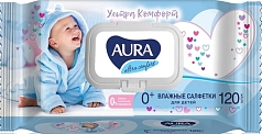 Салфетки влажные Аура 120шт детские