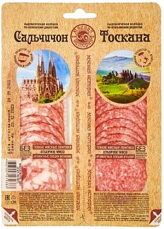 Нарезка Сальчичон и Тоскано с/к в/у 100г Иней