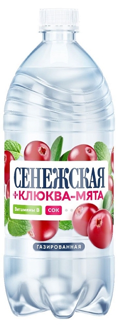 Вода газ Сенежская 1л клюква-мята