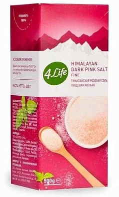 Соль розовая 4Лайф 500г гималайская