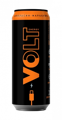 Тониз напиток Вольт 0,45л апельсин/маракуйя ж/б