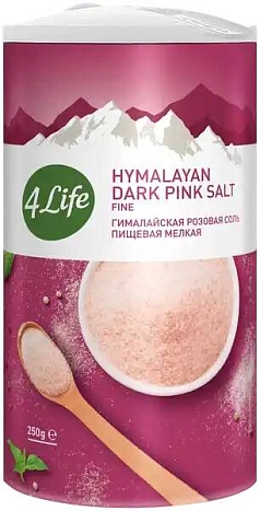 Соль розовая 4Лайф 250г гималайская