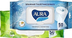 Туалетная бумага Аура влажная 1/50шт 