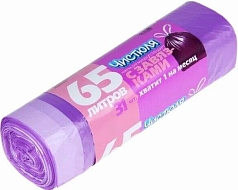 Мешки для мусора Чистюля 65л/14шт с завязками