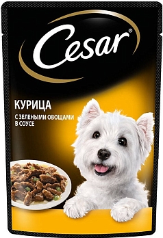 Корм Цезарь 85г курица/зелень/овощи