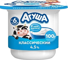 Творог Агуша 4,5% 100г классический БЗМЖ