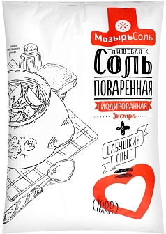Соль Мозырьсоль 1кг экстра/йодированная