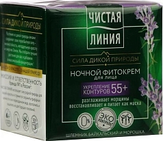 Крем Чистая линия для лица дневной от 55лет шлемник/мороша