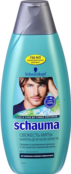 Шампунь для волос  Шаума муж 380мл свежесть мяты/имбирь