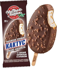 Эскимо Чистая Линия Веселый кактус 70г арахис/карамель