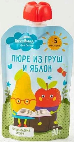 Пюре ВкусВилл 90г м/у груша/яблоко