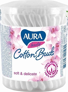 Ватные палочки Аура 200шт стакан