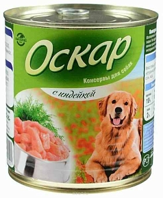 Оскар д/собак 350г индейка ж/б