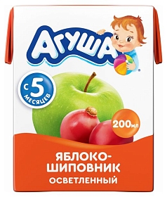 Сок Агуша 200мл яблоко/шиповник