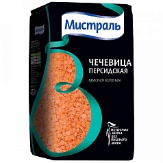 Крупа чечевица Мистраль 450г персидская крас колотая