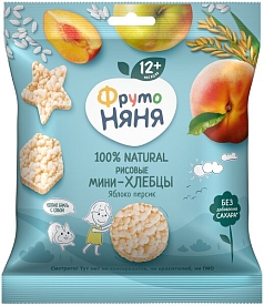Хлебцы ФрутоНяня 30г рисовые/яблоко/персик