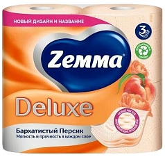 Туалетная бумага Земма Делюкс 1/4шт персик