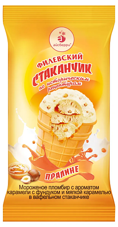 Вафельный стаканчик Филевский 100г пралине
