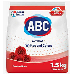 Порошок стиральный АВС 1,5кг колор роза Турция