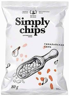 Чипсы Симпли Чипс 80г гималайская соль