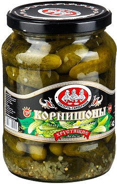 Огурцы маринованные Скатерть-Самобранка 680г корнишоны хрустящие