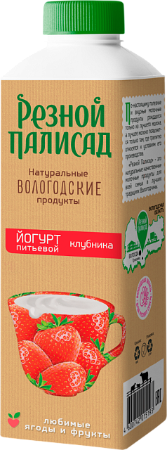 Йогурт Резной палисад пит 1,3% 500г клубника БЗМЖ