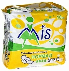 Прокладки Мис нормал драй  10шт ультратонкие