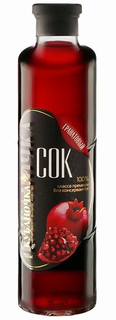 Сок Кубаночка 0,75л гранат ст