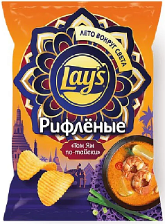 Чипсы Лейс Рифленые 125г том ям
