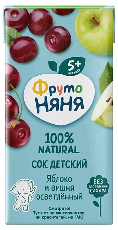 Сок ФрутоНяня 200мл яблоко/вишня