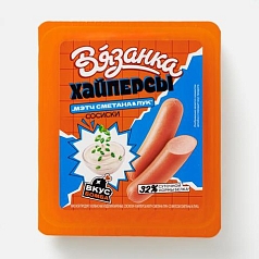 Сосиски Хайперсы Мэтч сметана/лук в/у 220г Вязанка