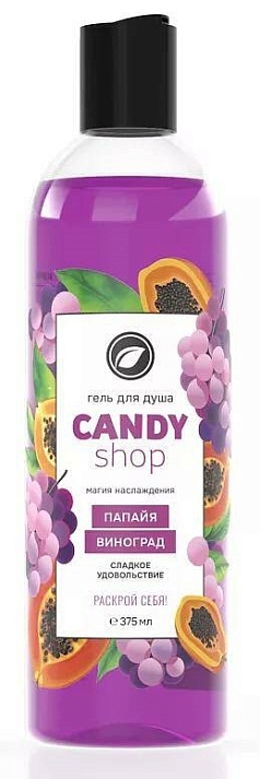 Гель для душа Кипни Кэнди Шоп 375мл /папайя/виноград/