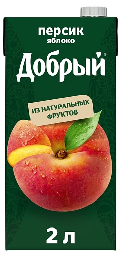 Сок Добрый 2л персик/яблоко 