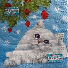 Салфетки Фреско 1/20шт новогодний котик