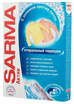 Порошок стиральный Сарма Актив 400г горная свежесть