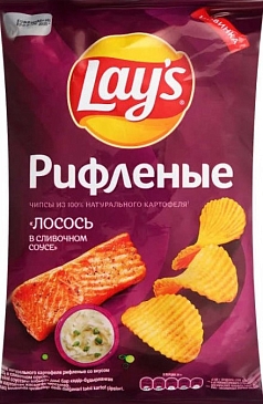 Чипсы Лейс Рифленые 140г лосось в слив соусе
